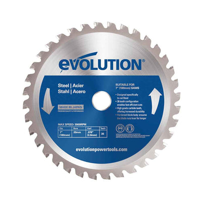 Lame Acier Evolution de 180mm, 36 Dents, Alésage de 20 mm de carbure de tungstène (convient aux Scies Circulaires & Scies À Tronçonner)