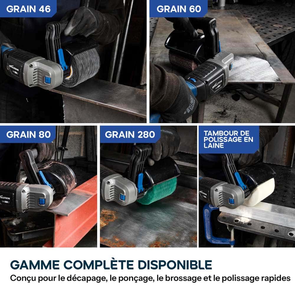 Roue de ponçage pour satineuse grain 80 Evolution pourrossage et ébavurage