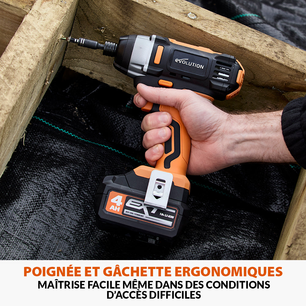 Visseuse à chocs sans fil Evolution R180IDR-Li avec batterie 2Ah et chargeur