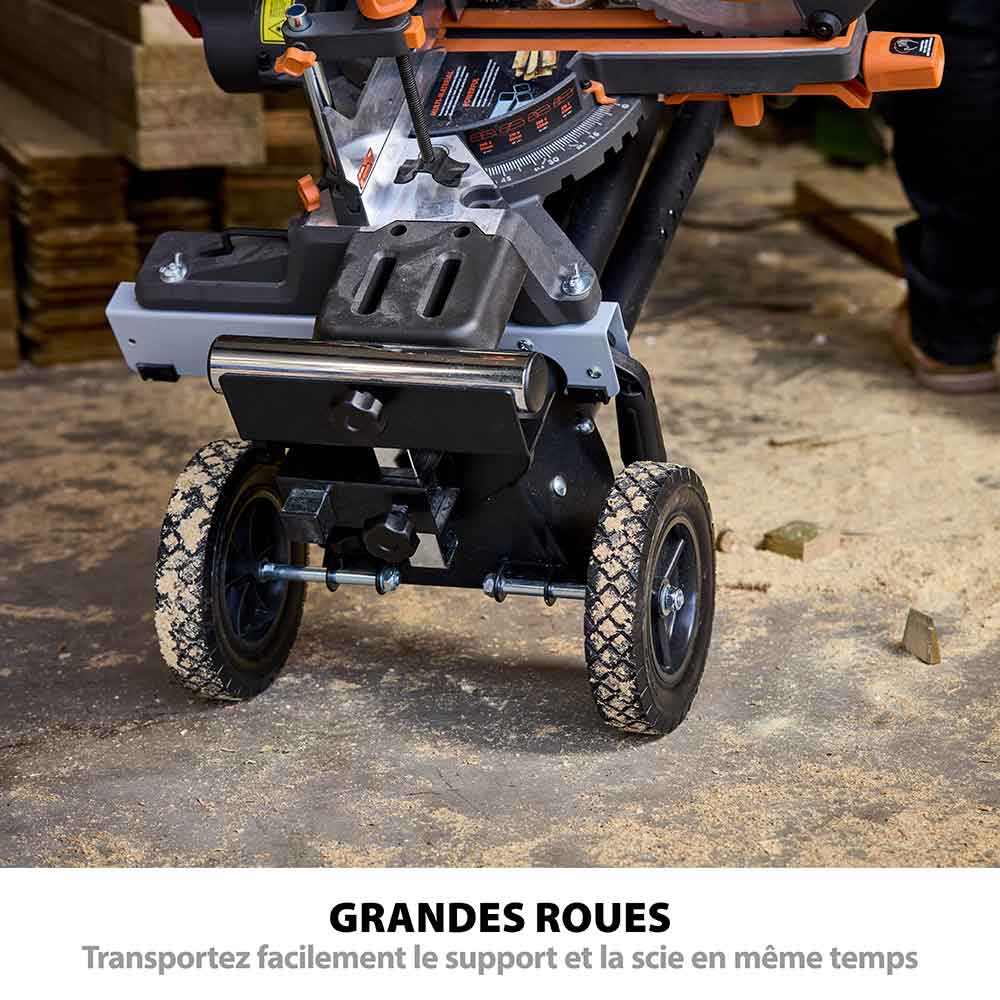 Support universel PLUS Evolution pour scie à onglet avec pieds télescopiques