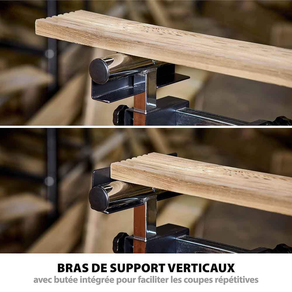 Pack Evolution : Scie à onglet électrique double biseau R255SMS-DB+ avec lame multi-matériaux TCT de 255mm + Support Evolution PLUS