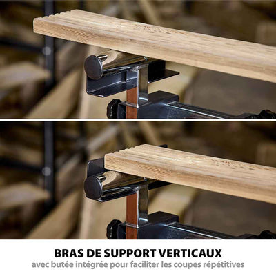 Pack Evolution : Scie à onglet double biseau R255SMS-DB+ avec lame multi-matériaux TCT de 255mm + Support PLUS + Lame expert bois