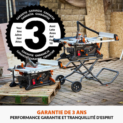 Scie sur table Evolution R255TBL+ 255mm 1800W avec lame multi-matériaux TCT