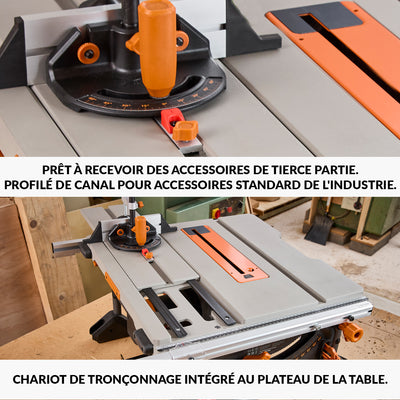 Scie sur table Evolution R255TBL 255mm 1650W avec lame multi-matériaux TCT (GRADE B)