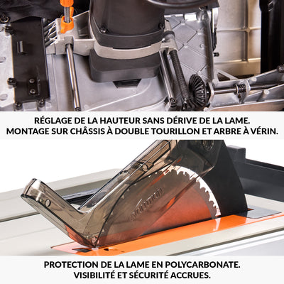 Scie sur table Evolution R255TBL 255mm 1650W avec lame multi-matériaux TCT (GRADE B)
