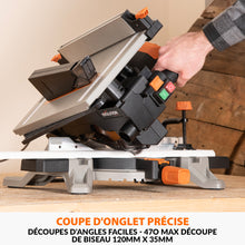 Scie à onglet avec table 210mm Evolution R210MTS-G2 210mm avec Lame multi-matériaux TCT