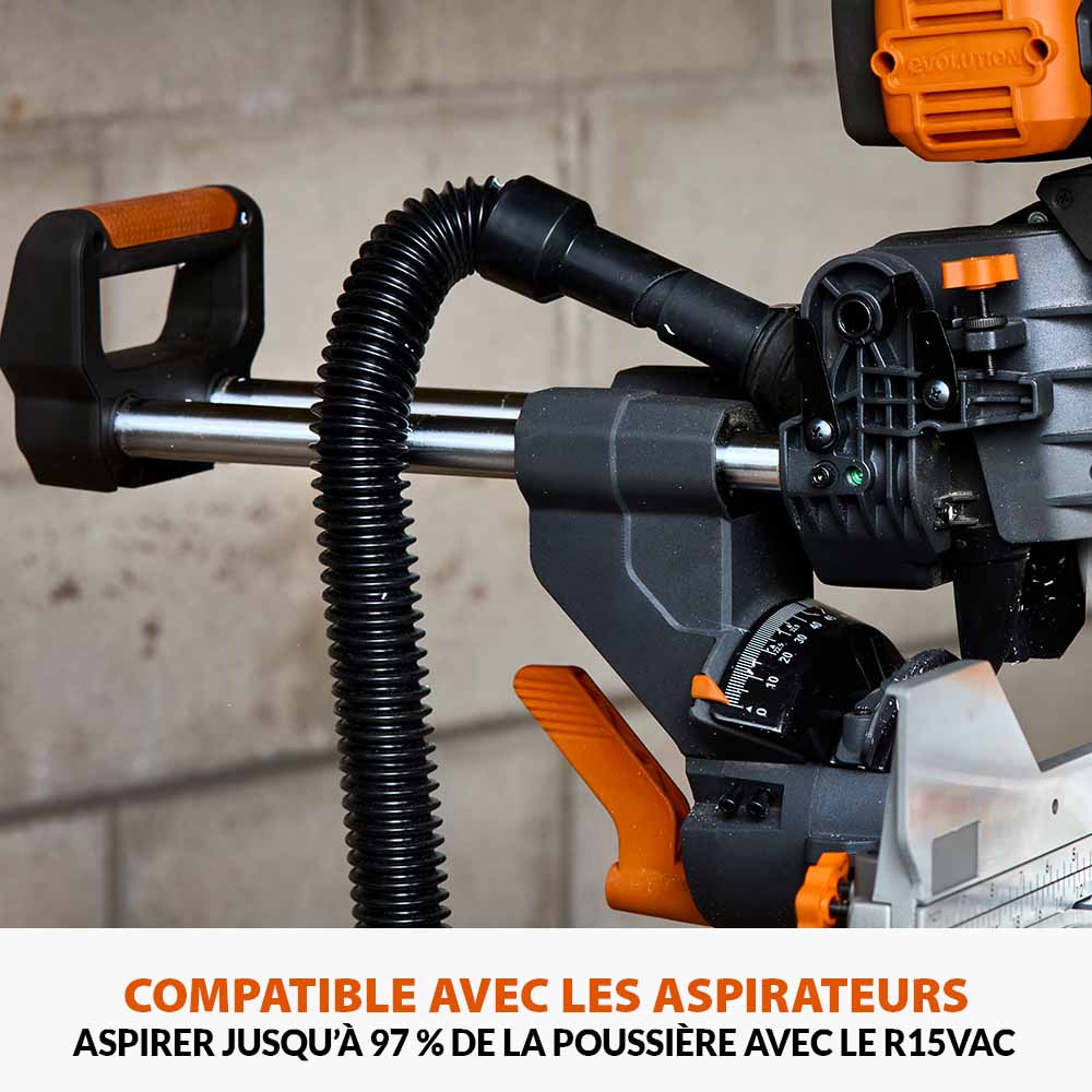 Scie à onglet de 255mm sans fil double biseau R255SMS-DB-Li avec lame multi-matériaux TCT et batteries 5Ah avec double chargeur