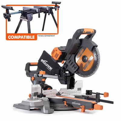 Scie à onglet de 255mm sans fil double biseau R255SMS-DB-Li avec lame multi-matériaux TCT et batteries 8Ah avec double chargeur