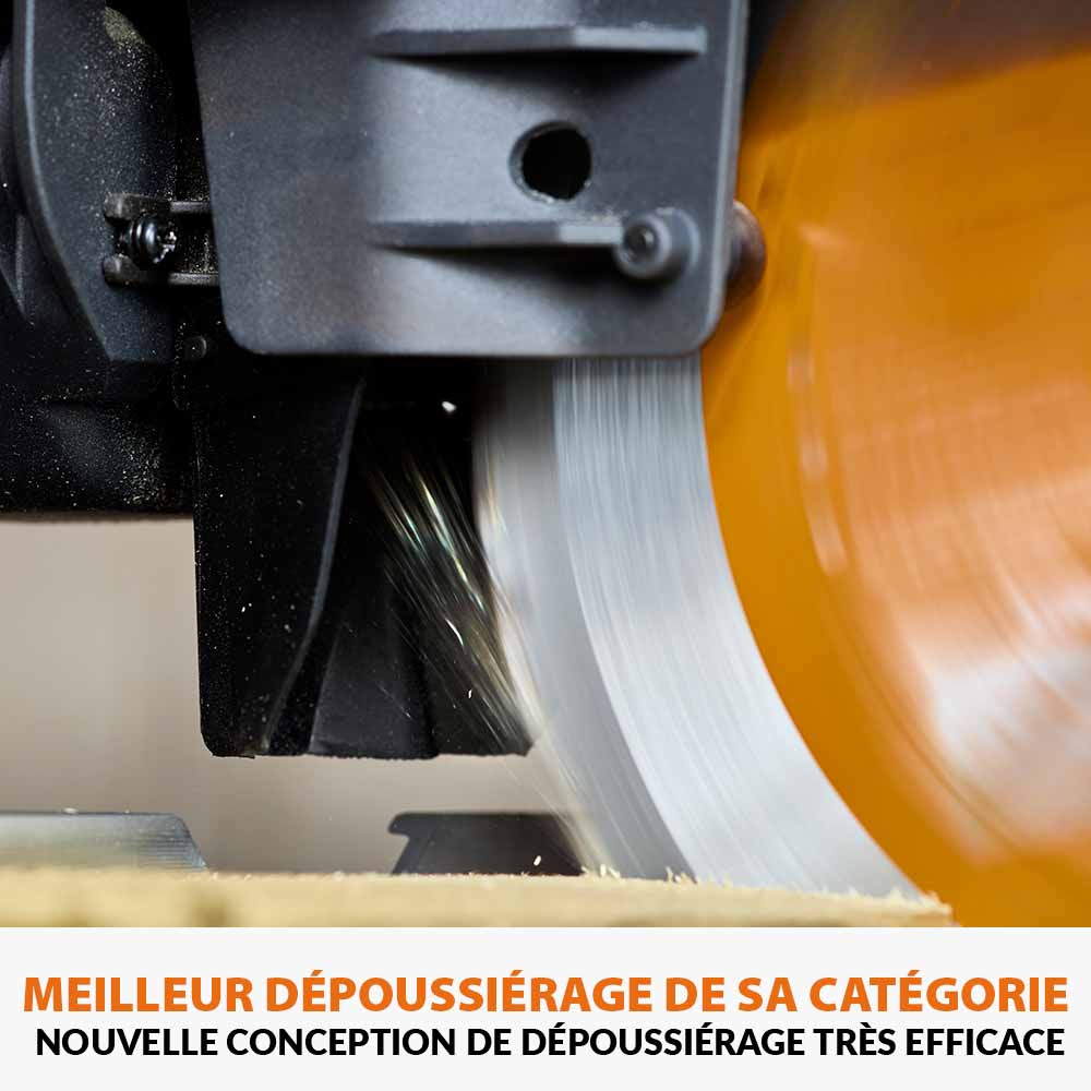 Pack Evolution : Scie à onglet de 255mm sans fil double biseau R255SMS-DB-Li avec lame multi-matériaux TCT et batteries 5Ah avec double chargeur + Support Evolution PLUS