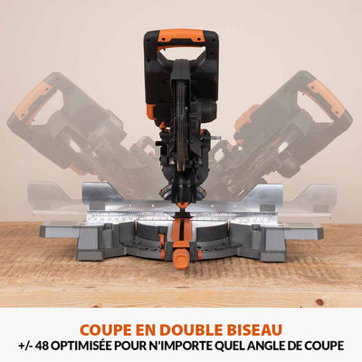 Scie à onglet de 255mm sans fil double biseau R255SMS-DB-Li avec lame multi-matériaux TCT (outil nu)