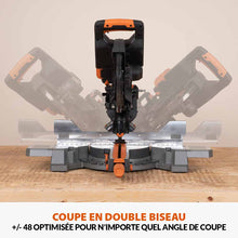 Pack Evolution : Scie à onglet de 255mm sans fil double biseau R255SMS-DB-Li avec lame multi-matériaux TCT et batteries 5Ah avec double chargeur + Support Evolution PLUS
