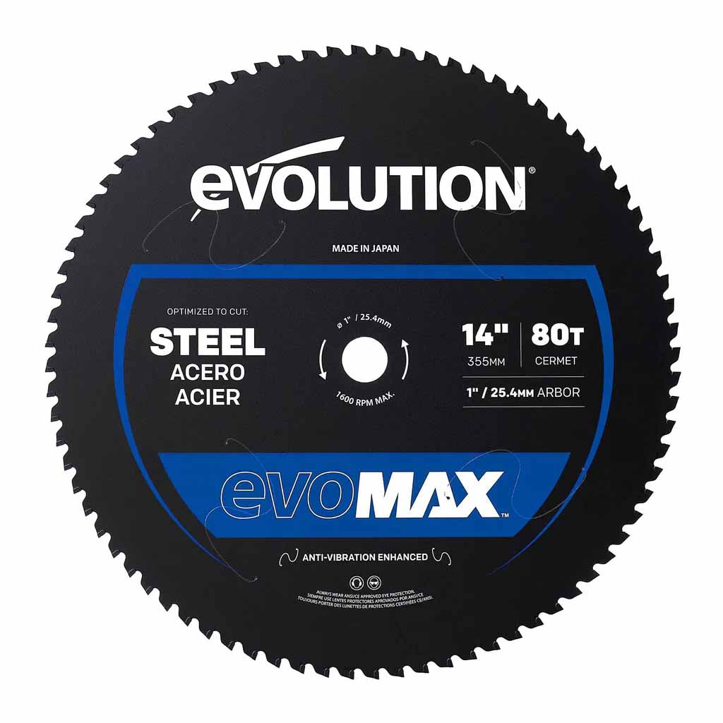 Lame Acier EVOMAX 355 mm à 80 dents pour coupe professionnelle et intensive