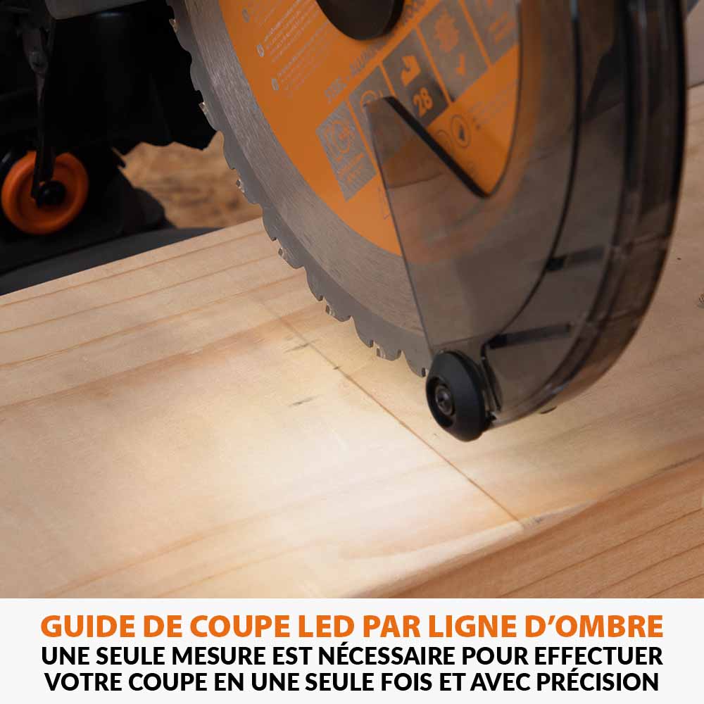 Scie à onglet de 255mm sans fil double biseau R255SMS-DB-Li avec lame multi-matériaux TCT (outil nu)