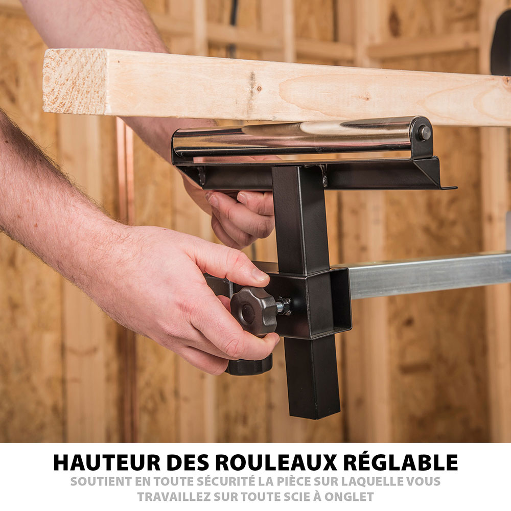 Pack Evolution : Scie à onglet avec table 210mm Evolution R210MTS-G2 210mm avec Lame multi-matériaux TCT + Support