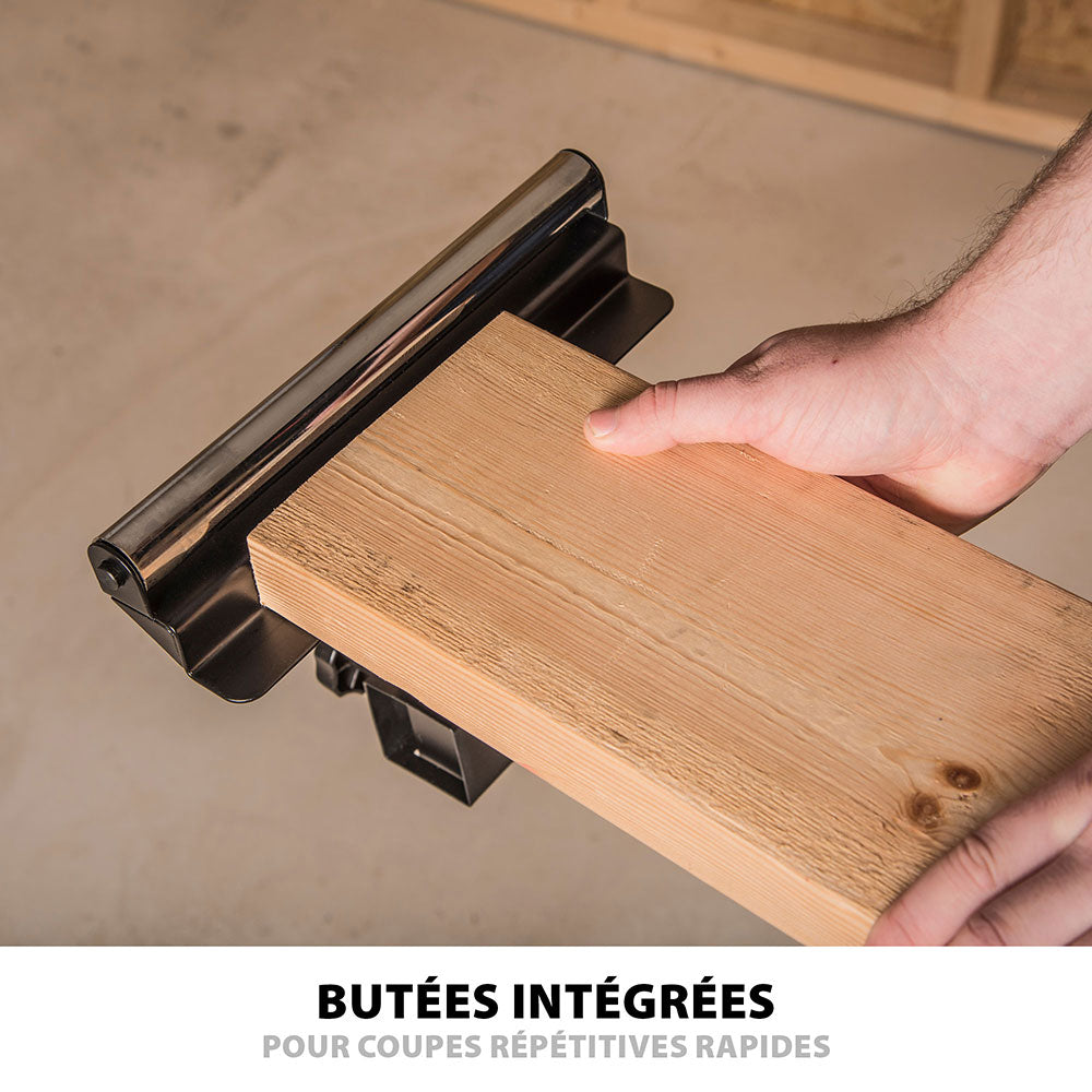 Pack Evolution : Scie à onglet avec table 210mm Evolution R210MTS-G2 210mm avec Lame multi-matériaux TCT + Support