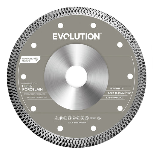 Disque diamant Evolution pour porcelaine et carrelage de 150mm alésage de 22.2mm