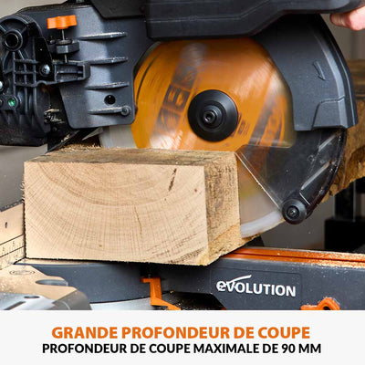 Scie à onglet de 255mm sans fil double biseau R255SMS-DB-Li avec lame multi-matériaux TCT et batteries 8Ah avec double chargeur