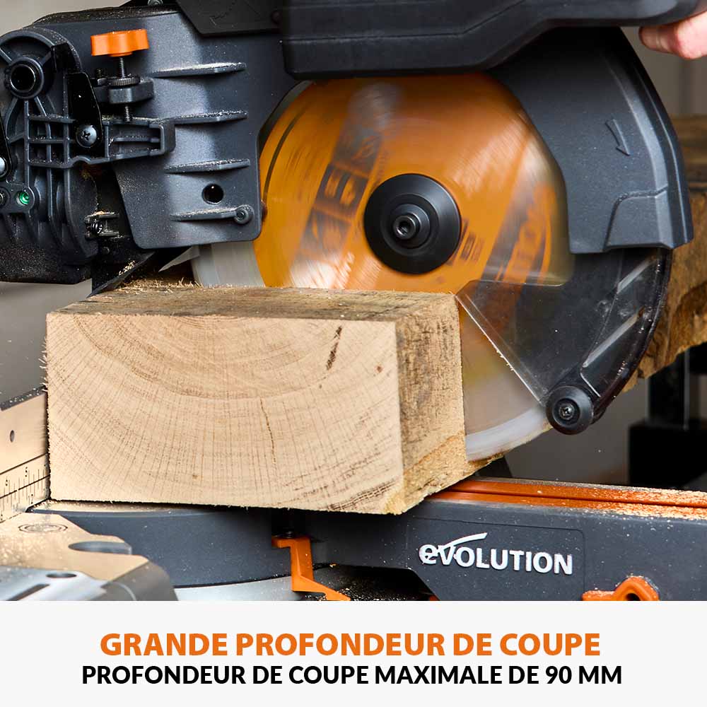 Scie à onglet de 255mm sans fil double biseau R255SMS-DB-Li avec lame multi-matériaux TCT et batteries 5Ah avec double chargeur