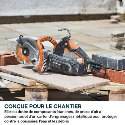 Scie à béton électrique R150DCT-PRO de 150mm avec système d'arrosage et disque diamanté haute résistance