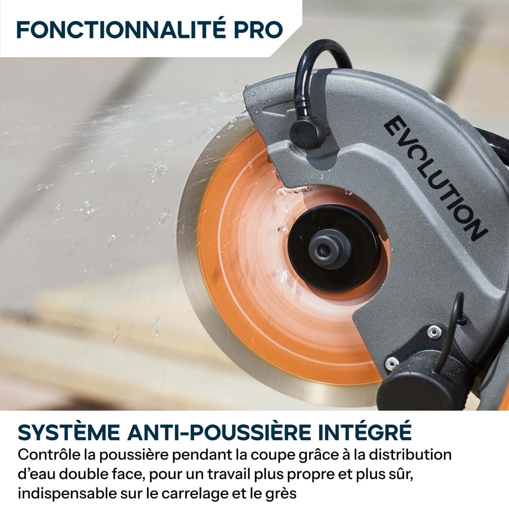 Scie à béton électrique R150DCT-PRO de 150mm avec système d'arrosage et disque diamanté haute résistance