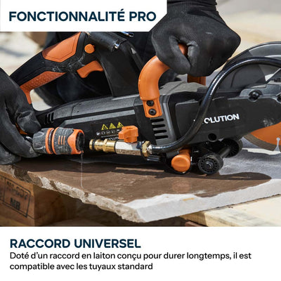 Scie à béton électrique R150DCT-PRO de 150mm avec système d'arrosage et disque diamanté haute résistance