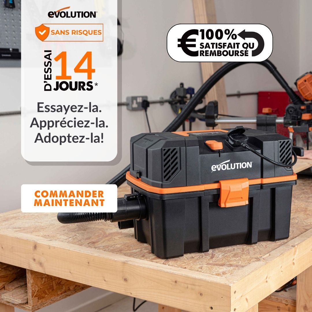 Aspirateur intelligent 15L Evolution R15VAC pour déchets secs et humides avec démarrage automatique (Start & Stop)