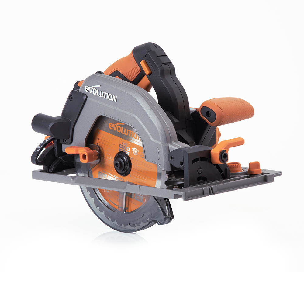 Scie circulaire sans fil 185mm Evolution R185CCSX-Li compatible avec rail de guidage (outil nu)