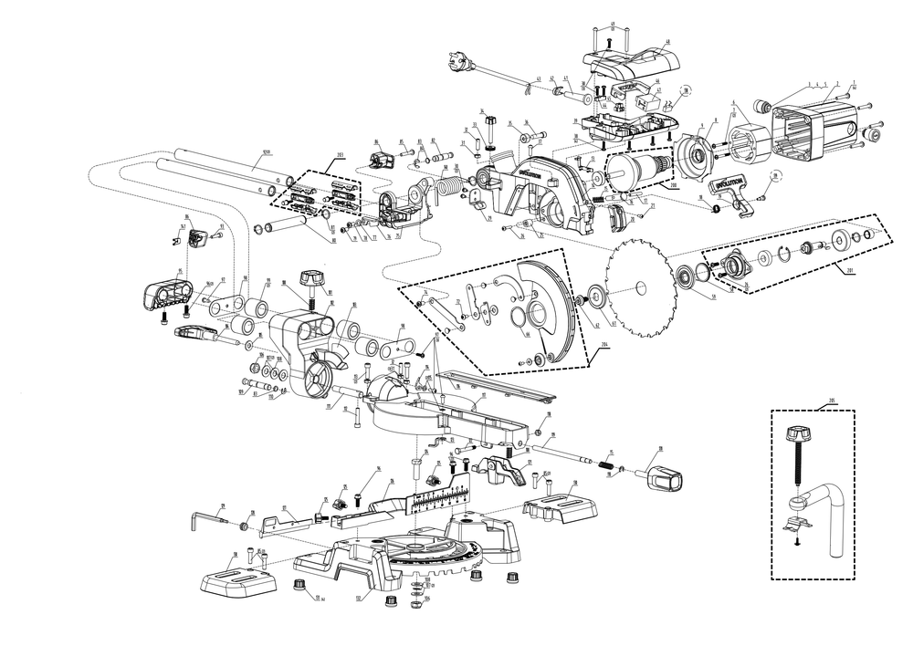 Evolution R185SMS Scie à onglet radiale - Pièces détachées