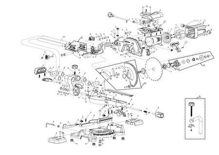 Evolution R185SMS Scie à onglet radiale - Pièces détachées