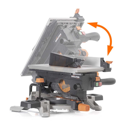 Scie à onglet avec table 210mm Evolution R210MTS-G2 210mm avec Lame multi-matériaux TCT