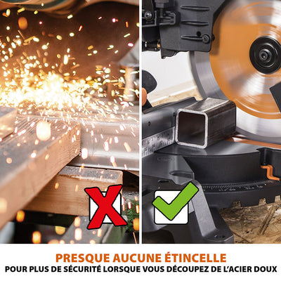 Pack Evolution : Scie à onglet double biseau R255SMS-DB+ avec lame multi-matériaux TCT de 255mm + Support PLUS + Lame expert bois
