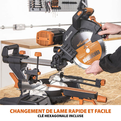 Pack Evolution : Scie à onglet double biseau R255SMS-DB+ avec lame multi-matériaux TCT de 255mm + Support PLUS + Lame expert bois