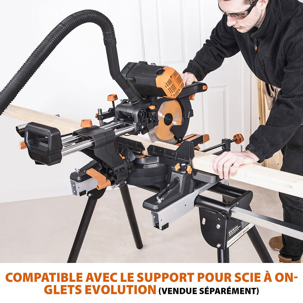 Pack Evolution : Scie à onglet de 255mm double biseau R255SMS-DB+ avec lame multi-matériaux TCT + lame expert bois supplémentaire