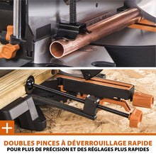 Pack Evolution : Scie à onglet double biseau R255SMS-DB+ avec lame multi-matériaux TCT de 255mm + Support PLUS + Lame expert bois