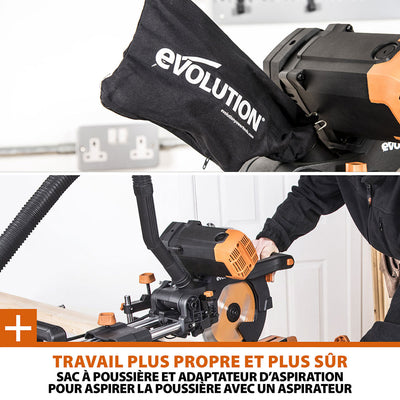 Pack Evolution : Scie à onglet de 255mm double biseau R255SMS-DB+ avec lame multi-matériaux TCT + lame expert bois supplémentaire