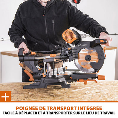 Pack Evolution : Scie à onglet double biseau R255SMS-DB+ avec lame multi-matériaux TCT de 255mm + Support PLUS + Lame expert bois