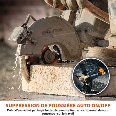 Pack Evolution : Scie à béton sans fil R260DCT-Li avec lame diamant EVOMAX + pompe à eau 15L manuelle