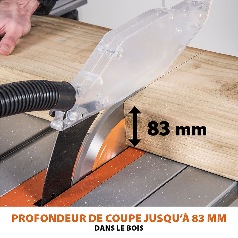 Pack Evolution : Scie sur table 255mm Evolution RAGE5-S avec lame multi-matériaux TCT + lame bois supplémentaire