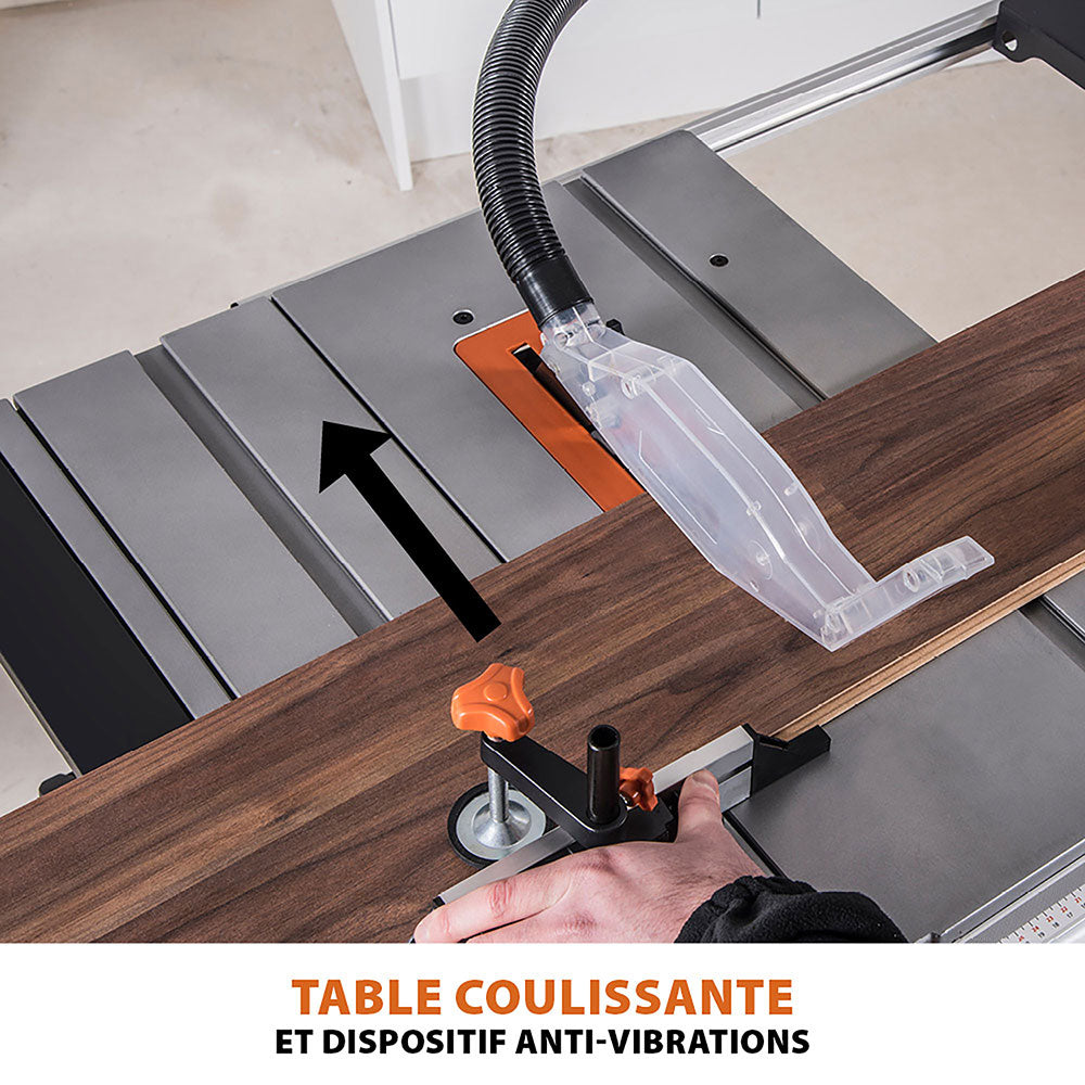 Pack Evolution : Scie sur table 255mm Evolution RAGE5-S avec lame multi-matériaux TCT + lame bois supplémentaire