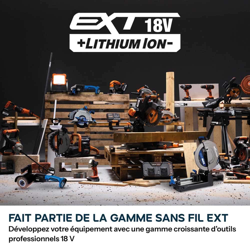 Scie circulaire sans fil 165mm Evolution S165CCS-Li à métaux avec lame à trait de coupe fin