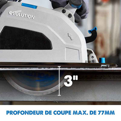 Pack Evolution : Scie circulaire 210mm Evolution S210CCS pour la découpe du métal avec guide de coupe 2.8m ST2800-G2