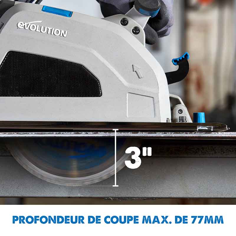 Pack Evolution : Scie circulaire 210mm Evolution S210CCS pour la découpe du métal avec guide de coupe 2.8m ST2800-G2