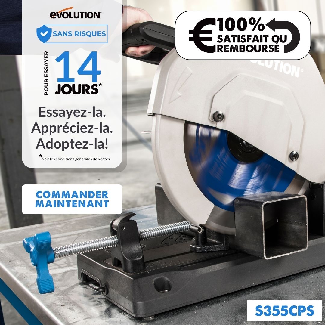 Scie à tronçonner 355mm Evolution S355CPS pour la découpe du métal