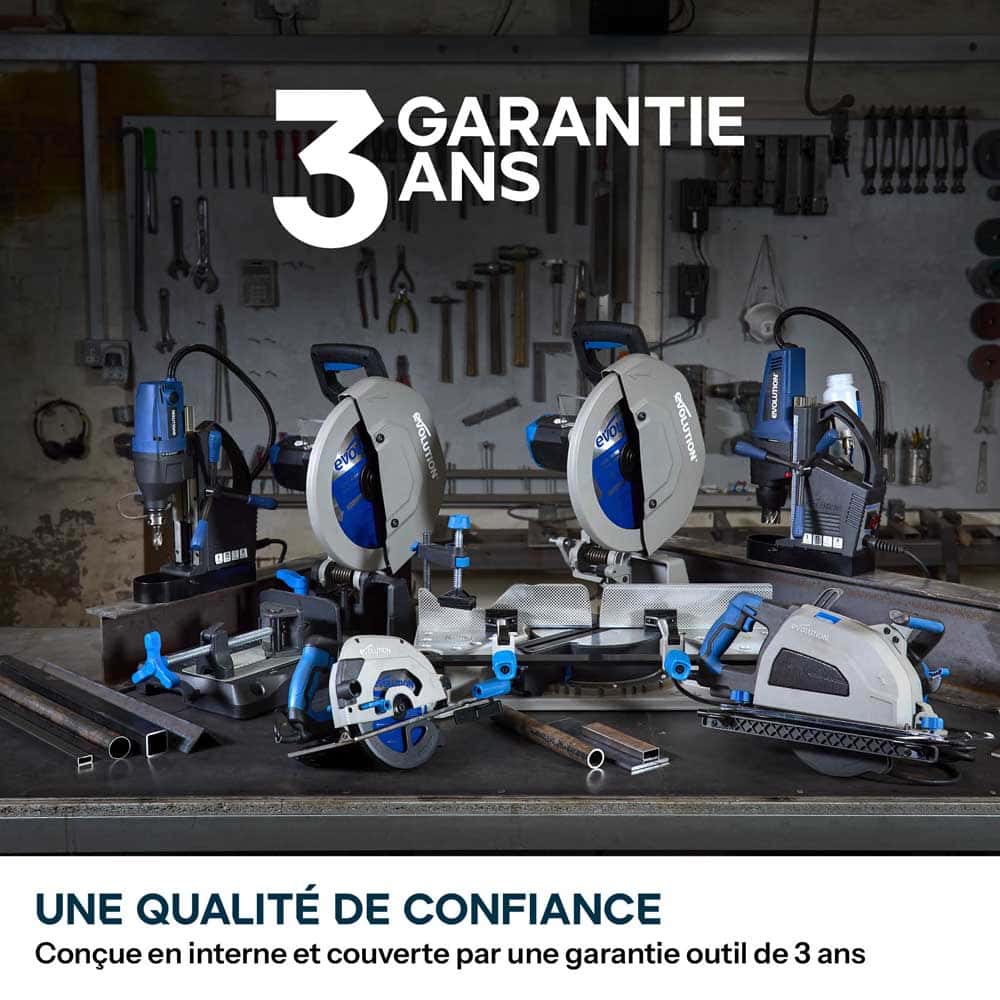 Pack Evolution : Scie à tronçonner 355mm Evolution S355CPSL pour la découpe du métal + Support