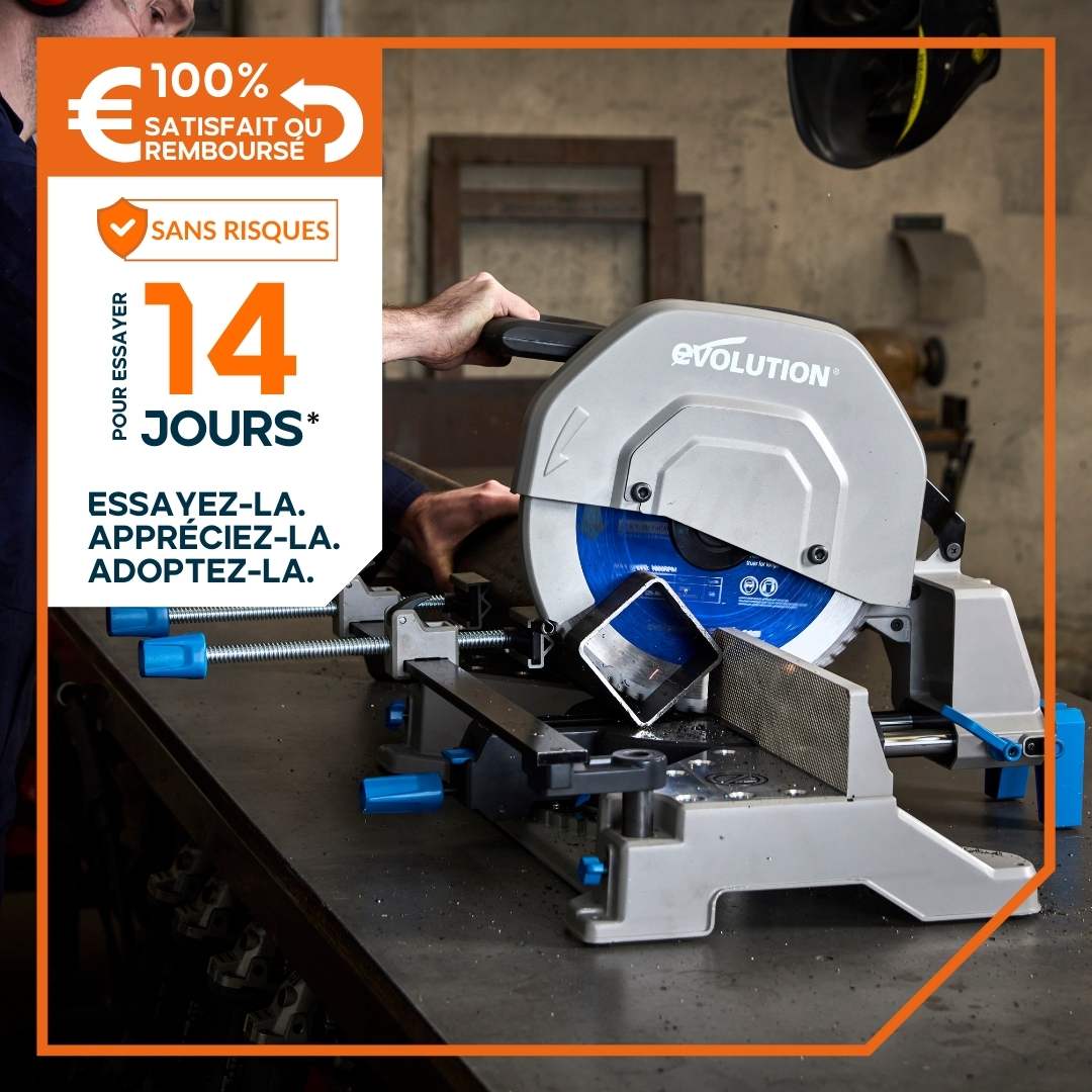 Pack Evolution : Scie à onglet 355mm Evolution S355MCS + Support mobile pliable tout-terrain à vérin