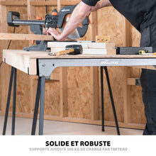 Pack Evolution : Scie circulaire 165mm Evolution F165CCSL avec lame multi-matériaux TCT + tréteaux pliables en métal