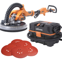 Pack Evolution : Ponceuse à plâtre télescopique R225DWS + Aspirateur 15L pour déchets secs et humides avec démarrage automatique