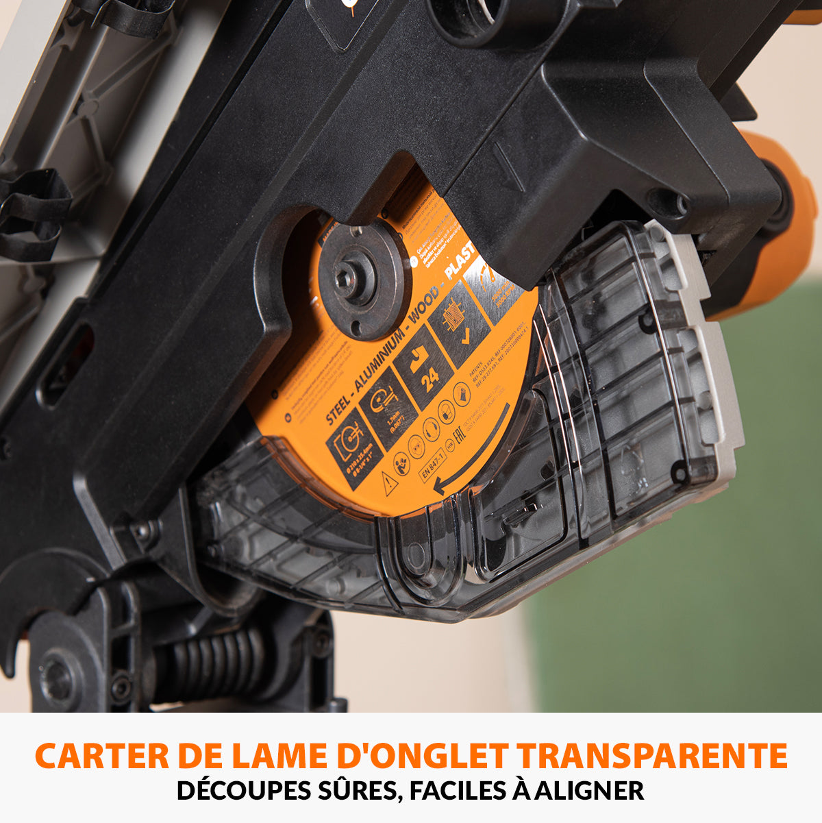 Scie à onglet avec table 210mm Evolution R210MTS-G2 210mm avec Lame multi-matériaux TCT
