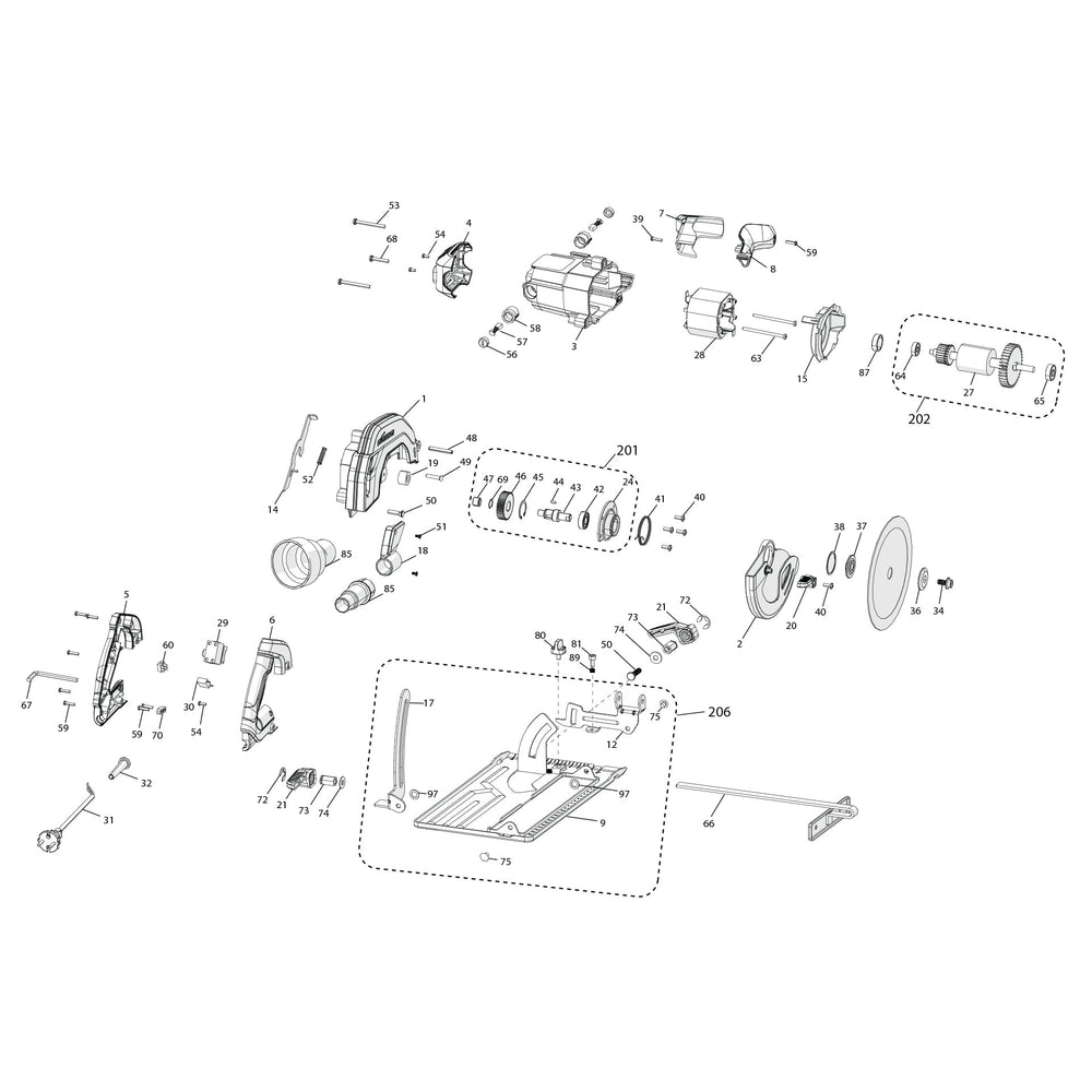 Evolution R185CCSL Scie circulaire - Pièces détachées