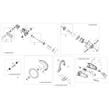 Evolution R255DCT Découpeuse à disque / scie à béton - Pièces détachées